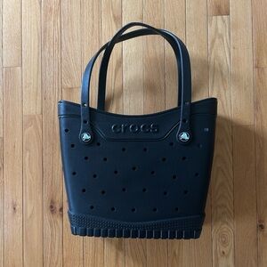CROCS Black Structured Tote Bag